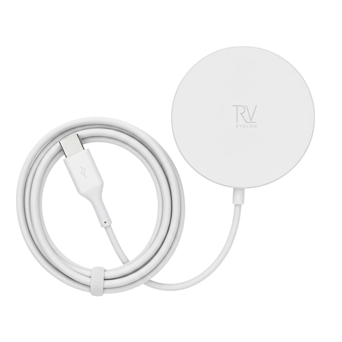 Rvelon Trådlös MagSafe Laddare Qi2 15W USB-C - Vit