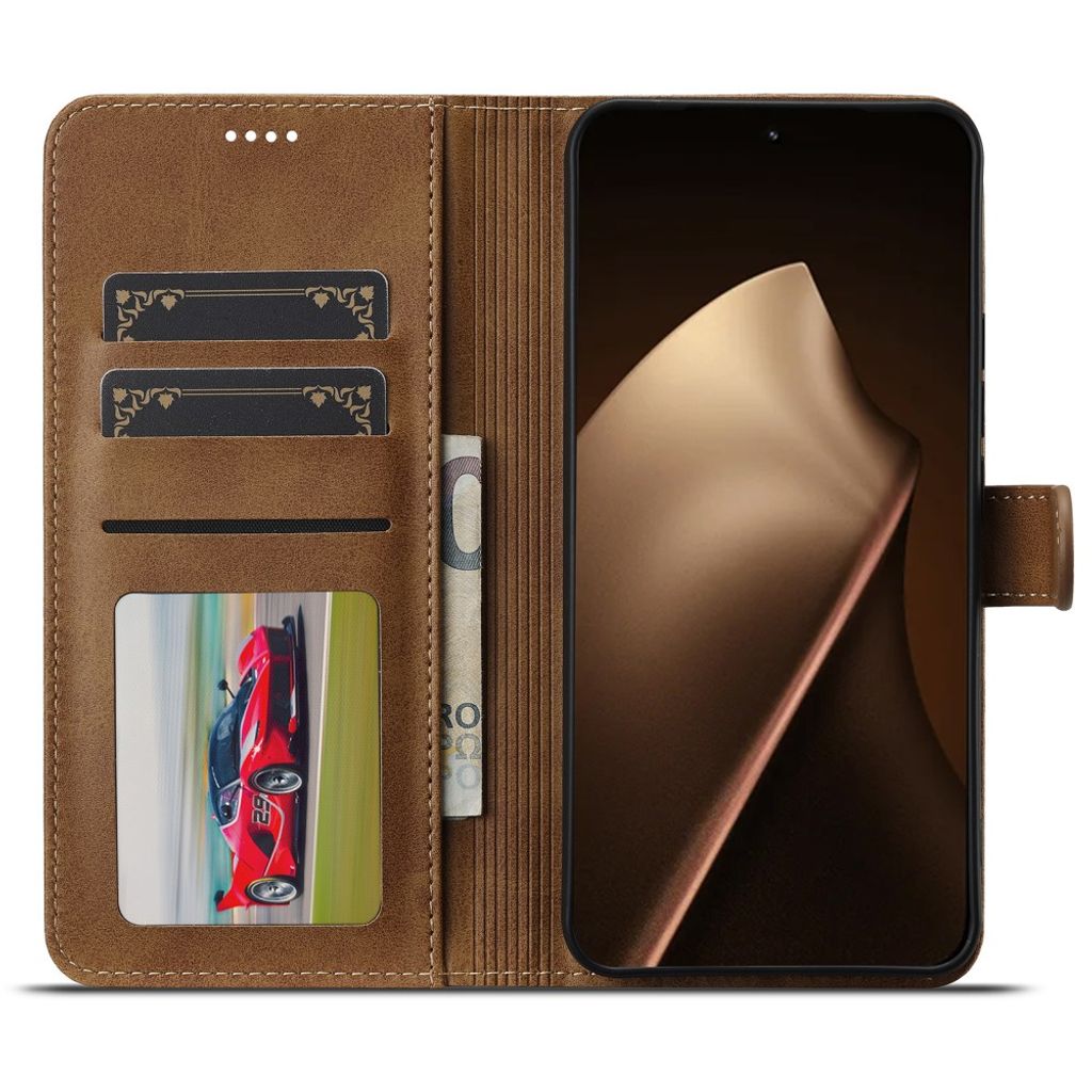 Lc.Imeeke Xiaomi 17T Fodral med Kortfack Stativfunktion Ljusbrun