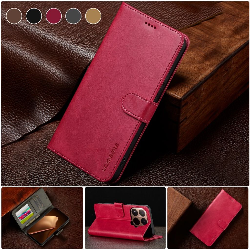 Lc.Imeeke Xiaomi 17T Fodral med Kortfack Stativfunktion Rosa