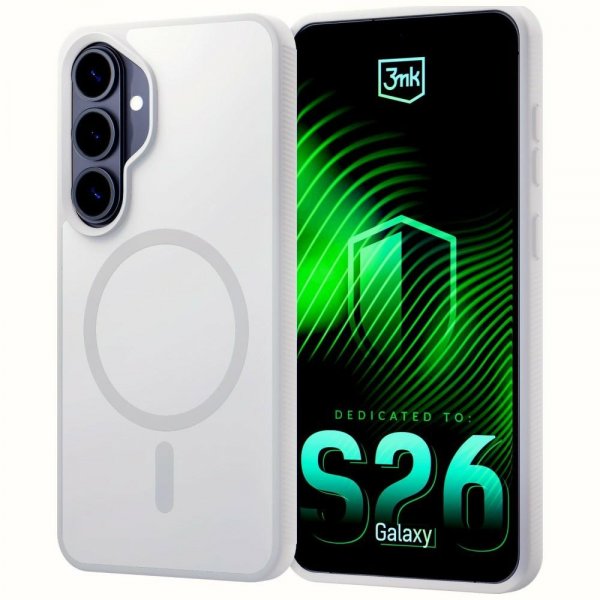 3mk Samsung Galaxy S26 Skal Smoke MagCase Vit