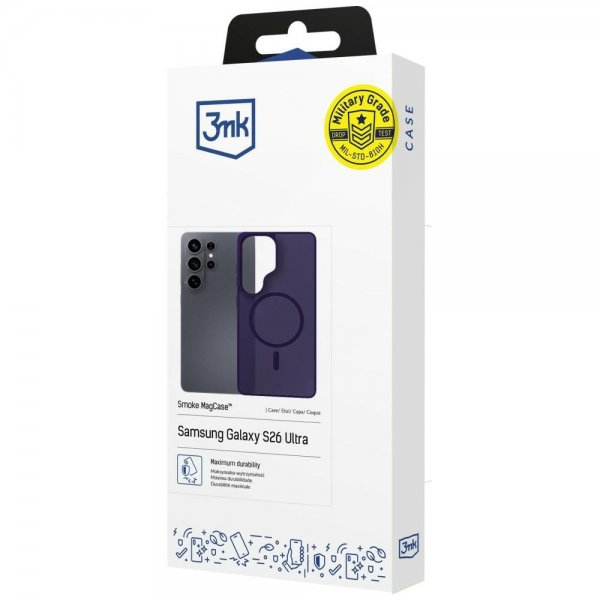 3mk Samsung Galaxy S26 Ultra Skal Smoke MagCase Lila