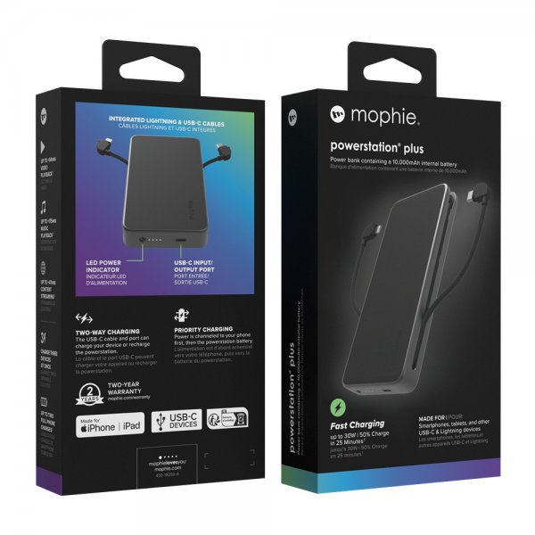 Mophie Powerbank Powerstation Plus 10 000 mAh Svart