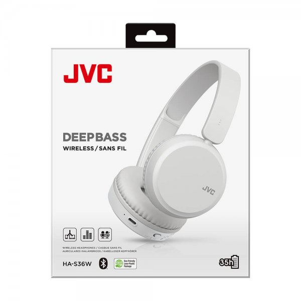 JVC Hörlurar On-Ear BT HA-S36W Vit