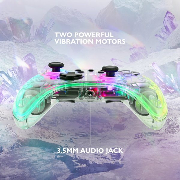 Deltaco Gaming Trådlös Kontroll för Nintendo Switch Transparent RGB