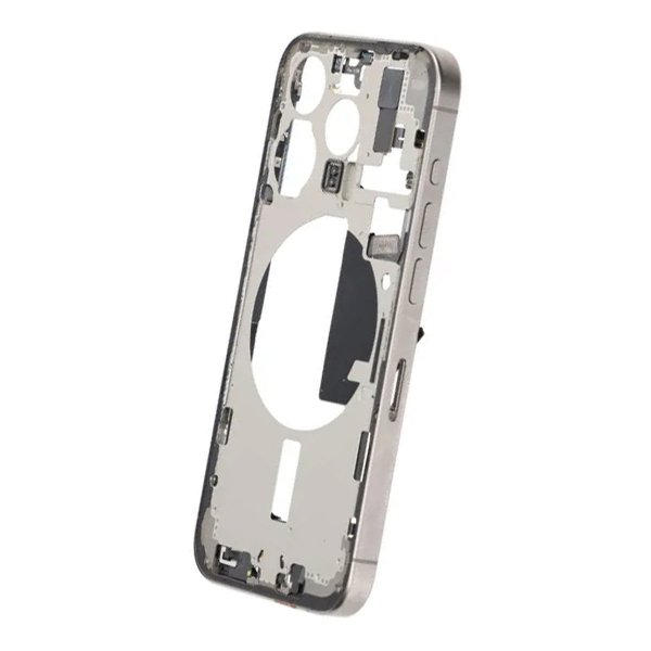 Mittenram med smådelar för iPhone 15 Pro - Naturlig Titan OEM