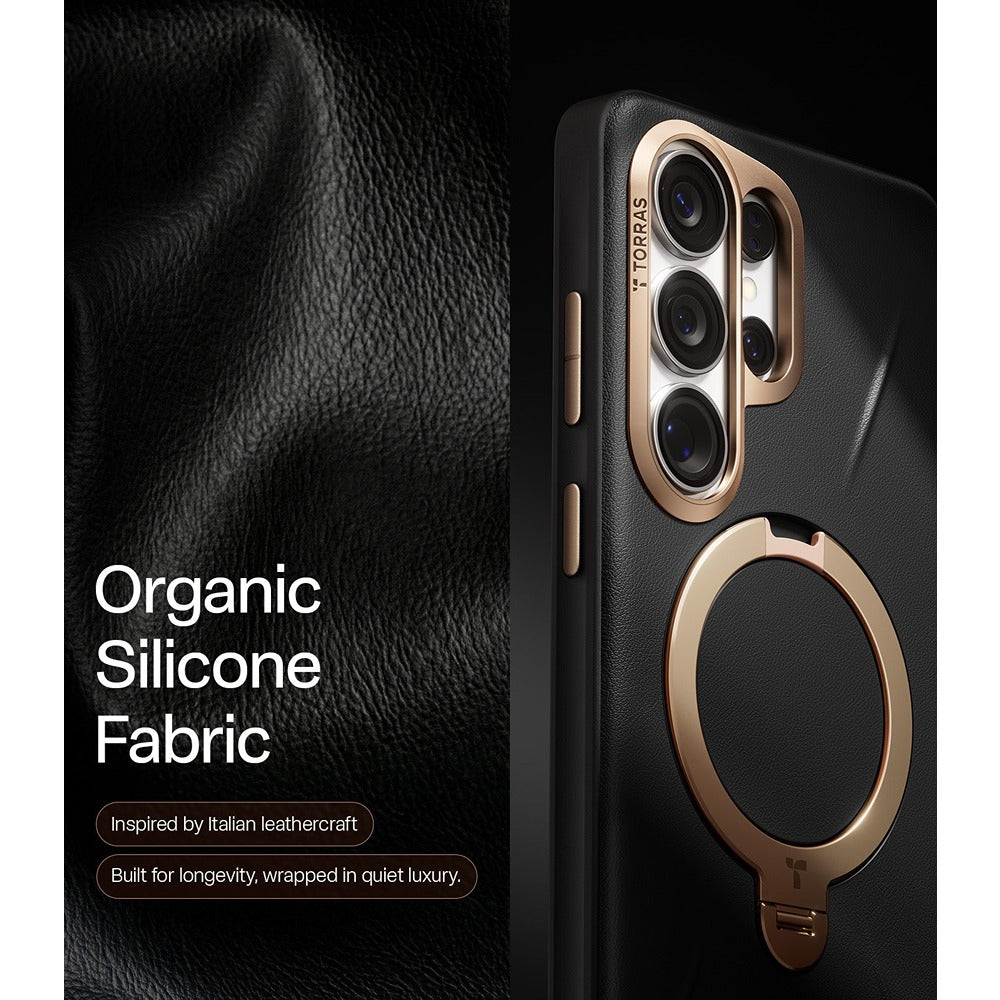 Torras Samsung Galaxy S26 Ultra Skal Ostand Q3 Vegskin Obsidian Black