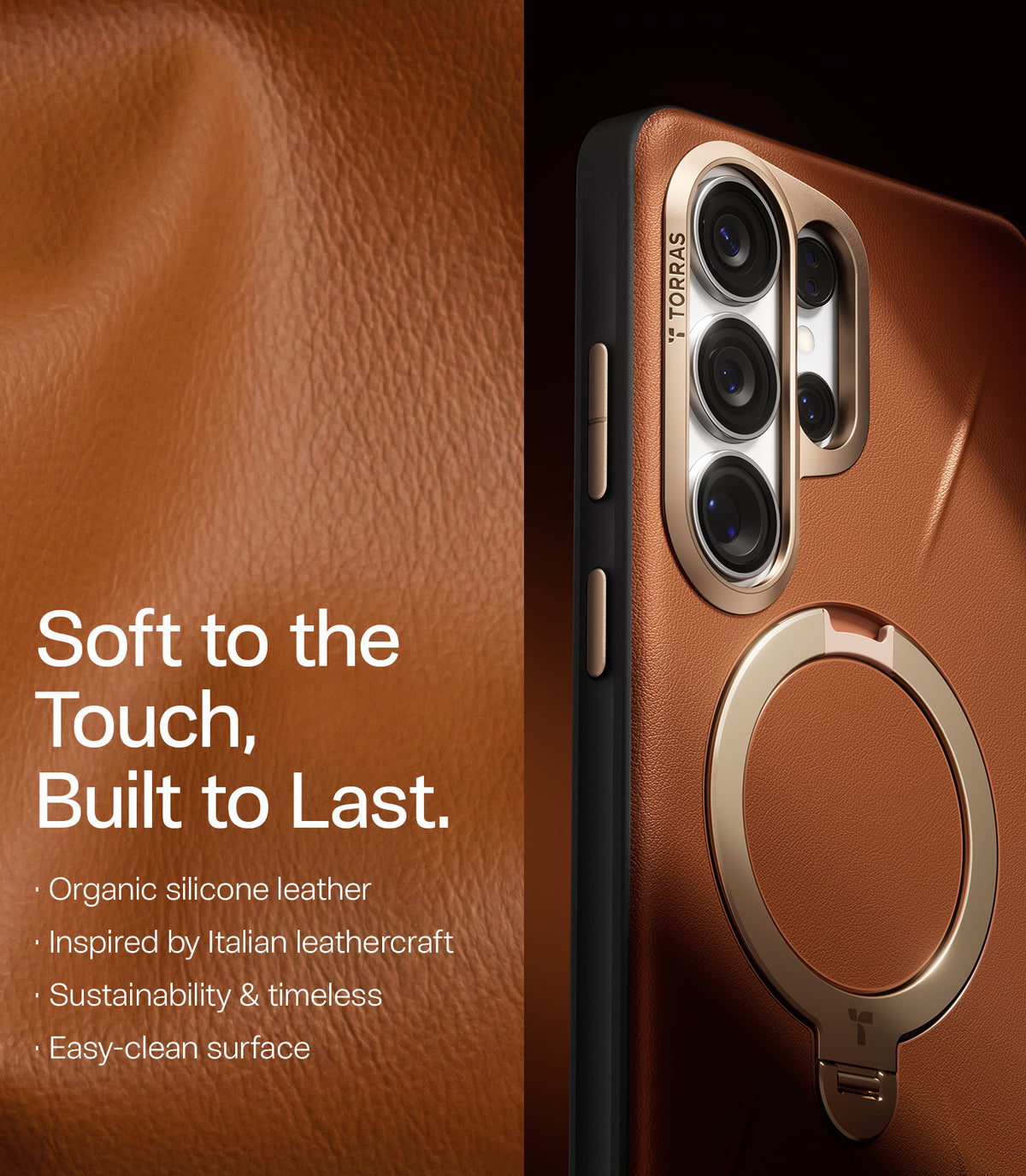 Torras Samsung Galaxy S26 Ultra Skal Ostand Q3 Vegskin Amber Brown