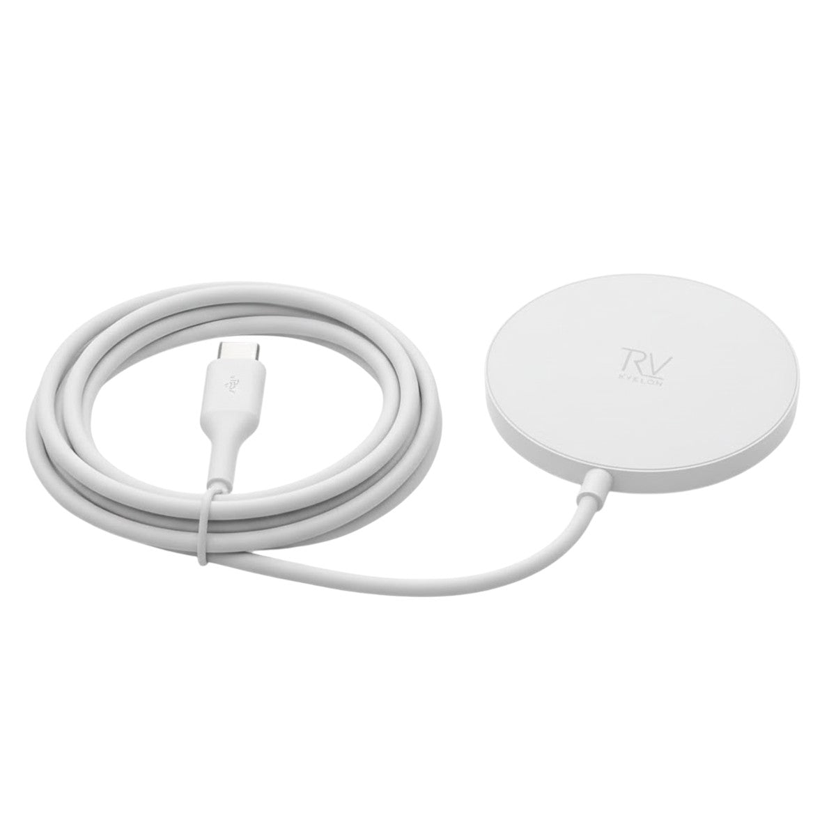 Rvelon Trådlös MagSafe Laddare med Stativ Qi2 15W USB-C Vit