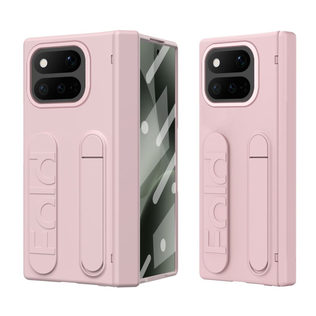 Google Pixel 11 Pro Fold Skal med Stativ & Handgrepp Rosa
