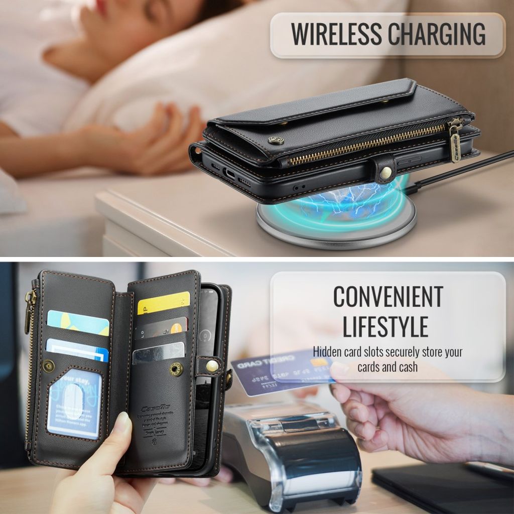 CaseMe iPhone 16e/iPhone 17e Fodral C36 Series Svart