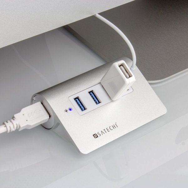 Satechi USB 3.0 Hubb av aluminium 4 portar Silver