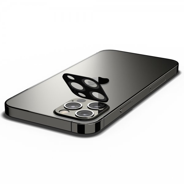 Spigen iPhone 12 Pro Kameraskydd GLAS.tR Optik 2-pack Svart