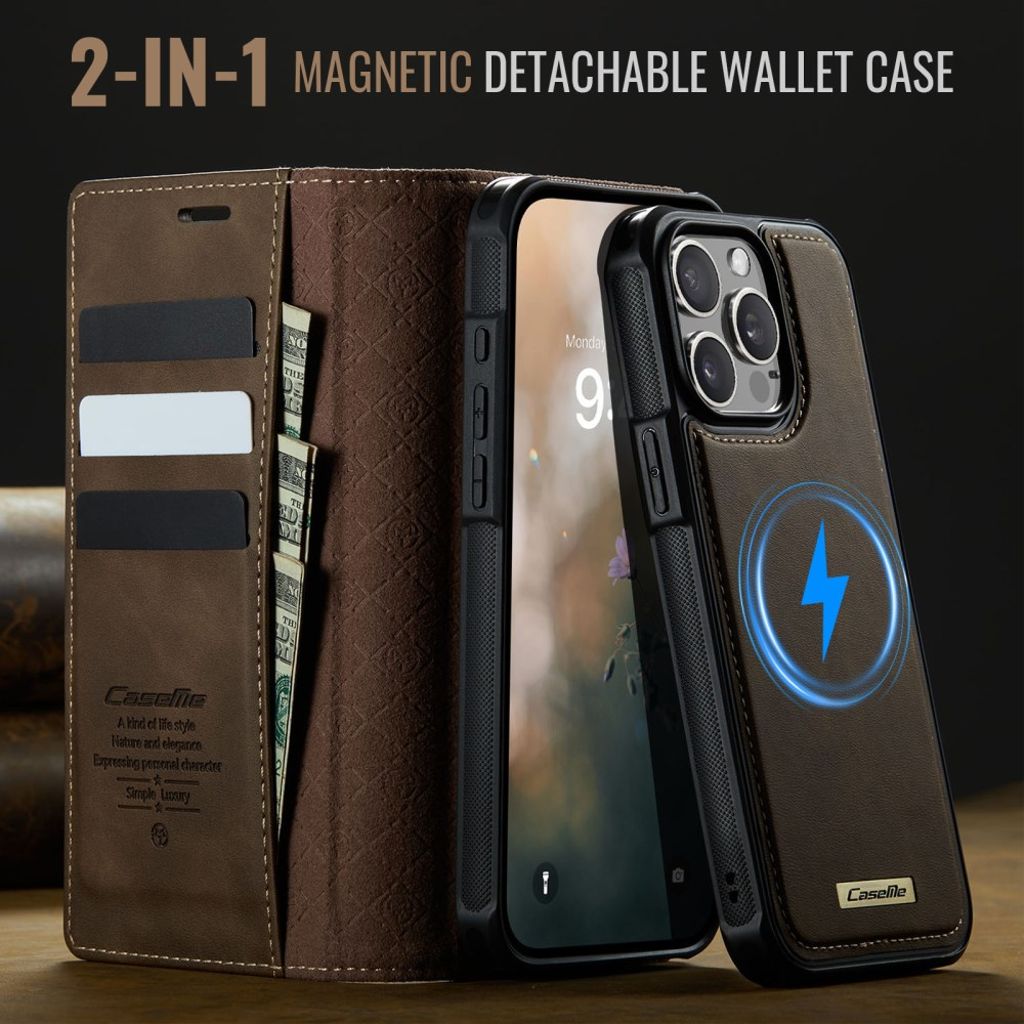 CaseMe iPhone 15 Pro Fodral C49 Series Brun