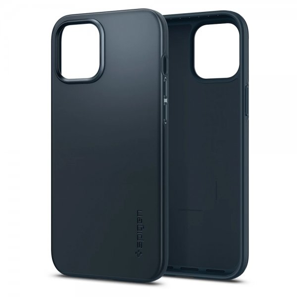 Spigen iPhone 12 Pro Max Skal Thin Fit Metal Slate