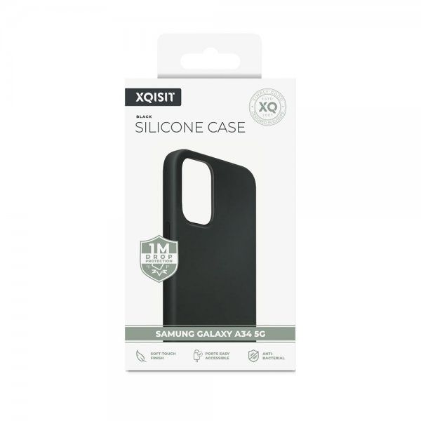 Xqisit Samsung Galaxy A34 5G Skal Silicone Case Svart