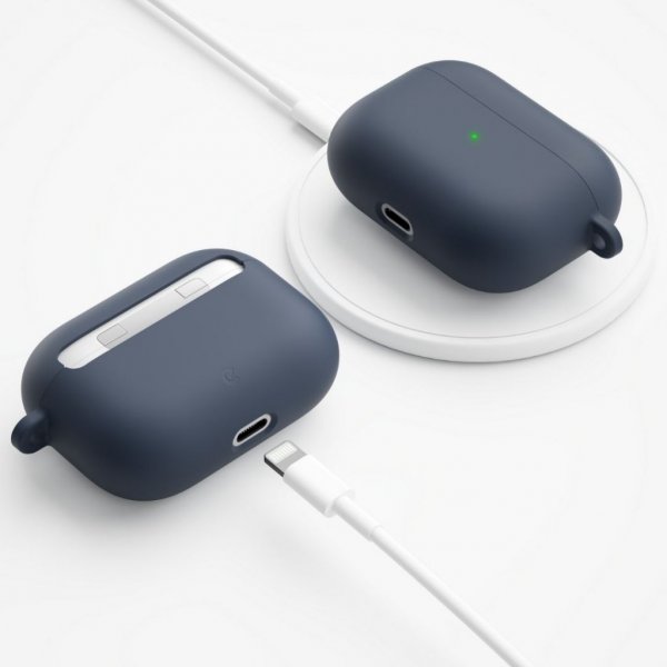 KeyBudz AirPods Pro Skal PodSkinz HyBridShell Series Keychain Case Midnattsblå
