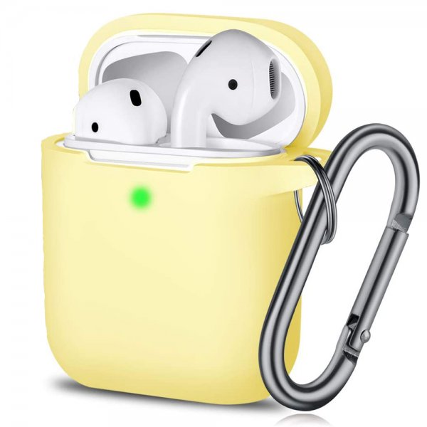 KeyBudz AirPods (1/2) Skal PodSkinz KeyChain Series Pastellgul