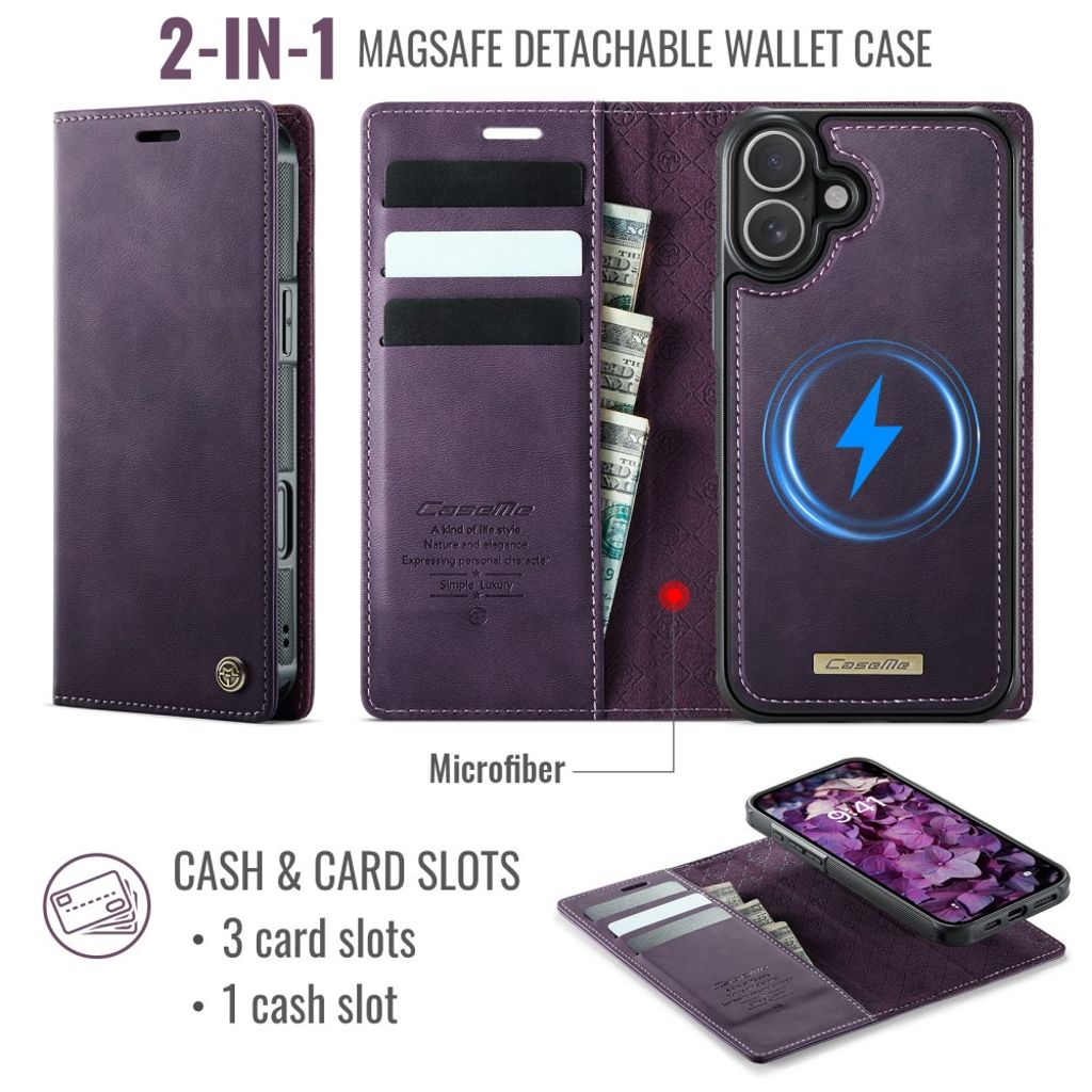 CaseMe iPhone 17 Fodral C49 Series Lila