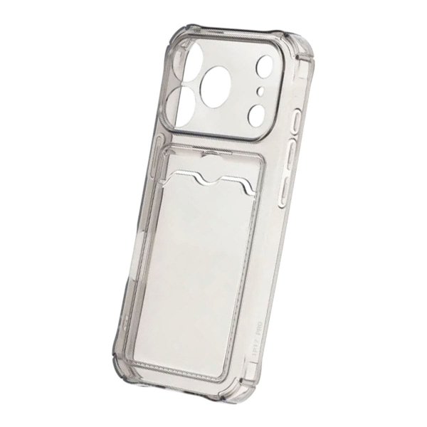 iPhone 17 Pro Skal Korthållare Transparent Svart