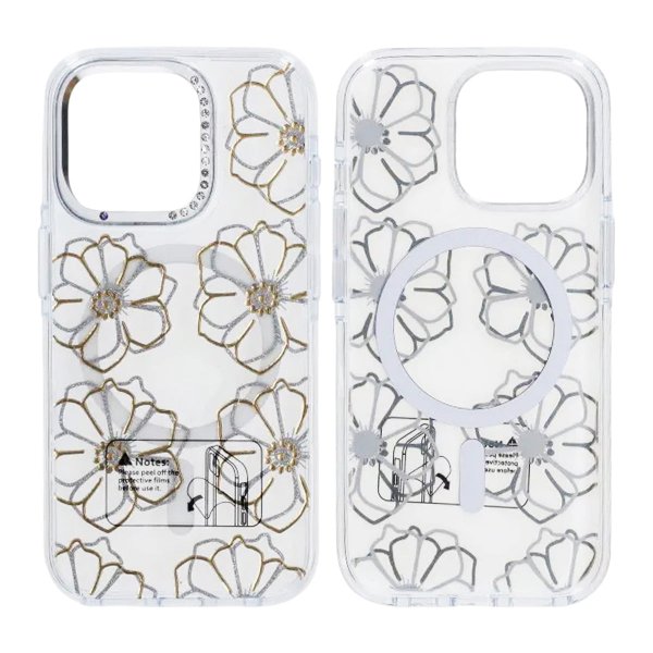 iPhone 15 Pro Max Skal Mönster MagSafe Blommor