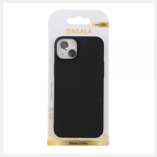 Onsala iPhone 15 Plus Skal Ultraslim Sand Burst Svart