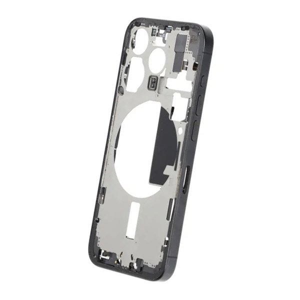 Mittenram med smådelar för iPhone 15 Pro - Svart Titan OEM