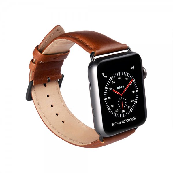 Buffalo Apple Watch 44/45/46mm/Apple Watch Ultra Armband Äkta Läder Brun