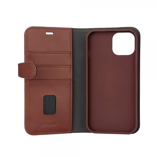 Buffalo iPhone 15 Fodral 3 Kortfack Löstagbart Skal MagSeries Brun