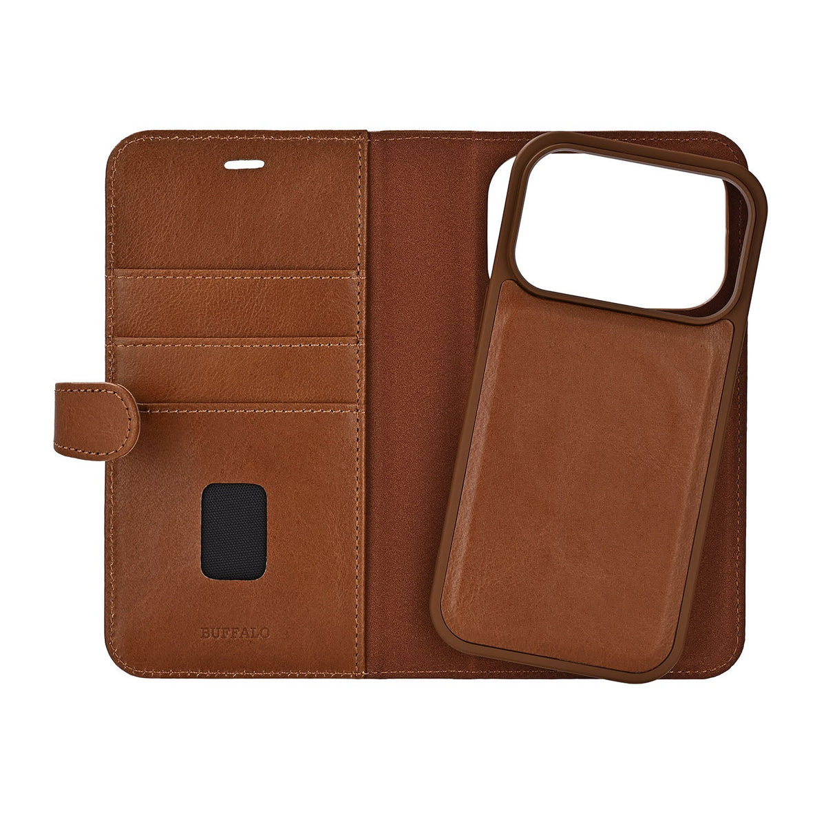 Buffalo iPhone 17 Pro/iPhone 18 Pro Fodral 2-in-1 Detachable Wallet Brun