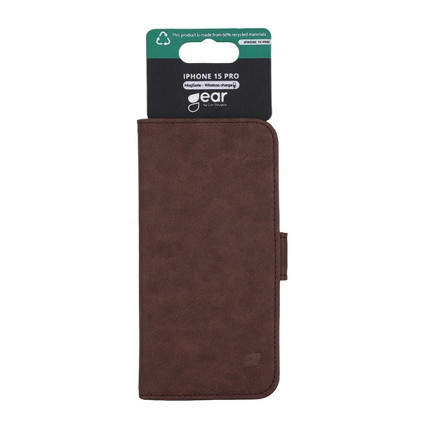 Gear iPhone 15 Pro Fodral 3 Kortfack MagSeries Brun
