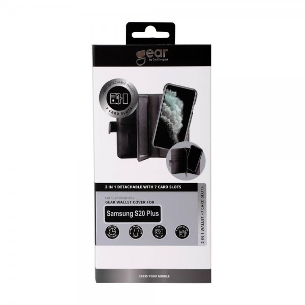 Gear Samsung Galaxy S20 Plus Fodral 7 Kortfack Löstagbart Skal Svart