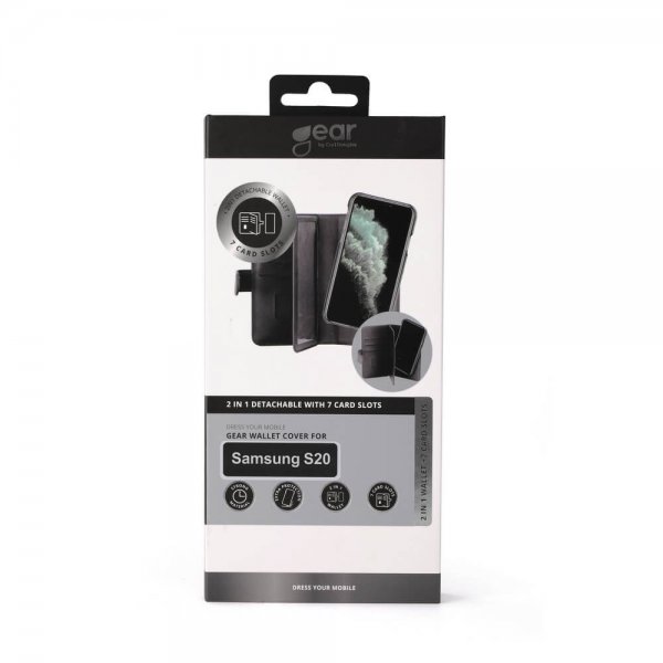 Gear Samsung Galaxy S20 Fodral 7 Kortfack Löstagbart Skal Svart