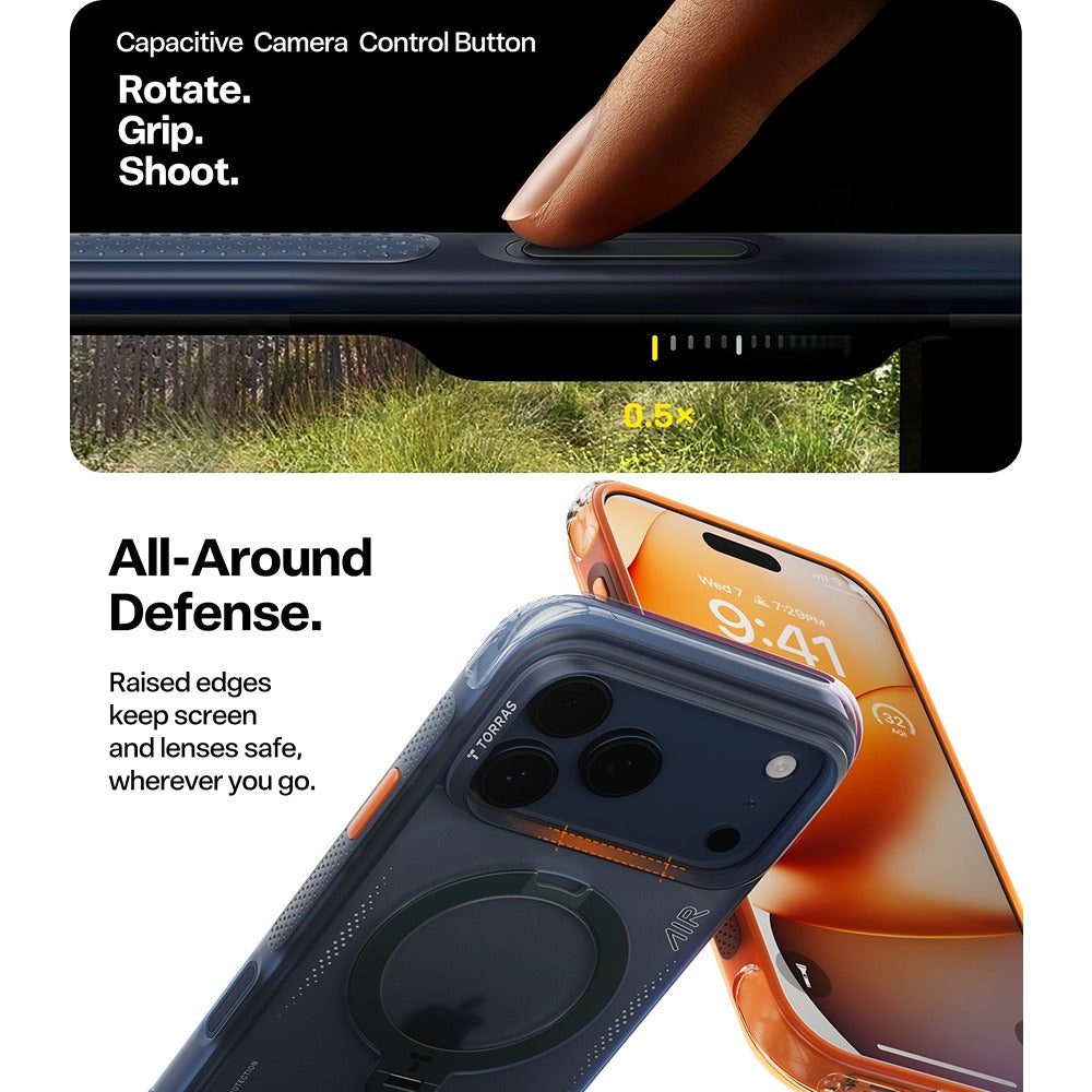 Torras iPhone 17 Pro Max Skal Ostand Q3 Air Energy Orange