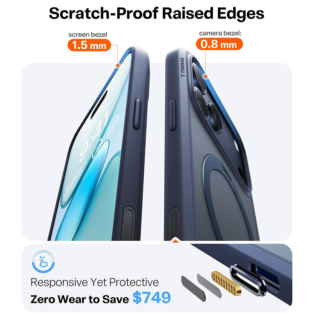 Torras iPhone 17 Pro Skal Ostand Q3 Spin Deep Blue