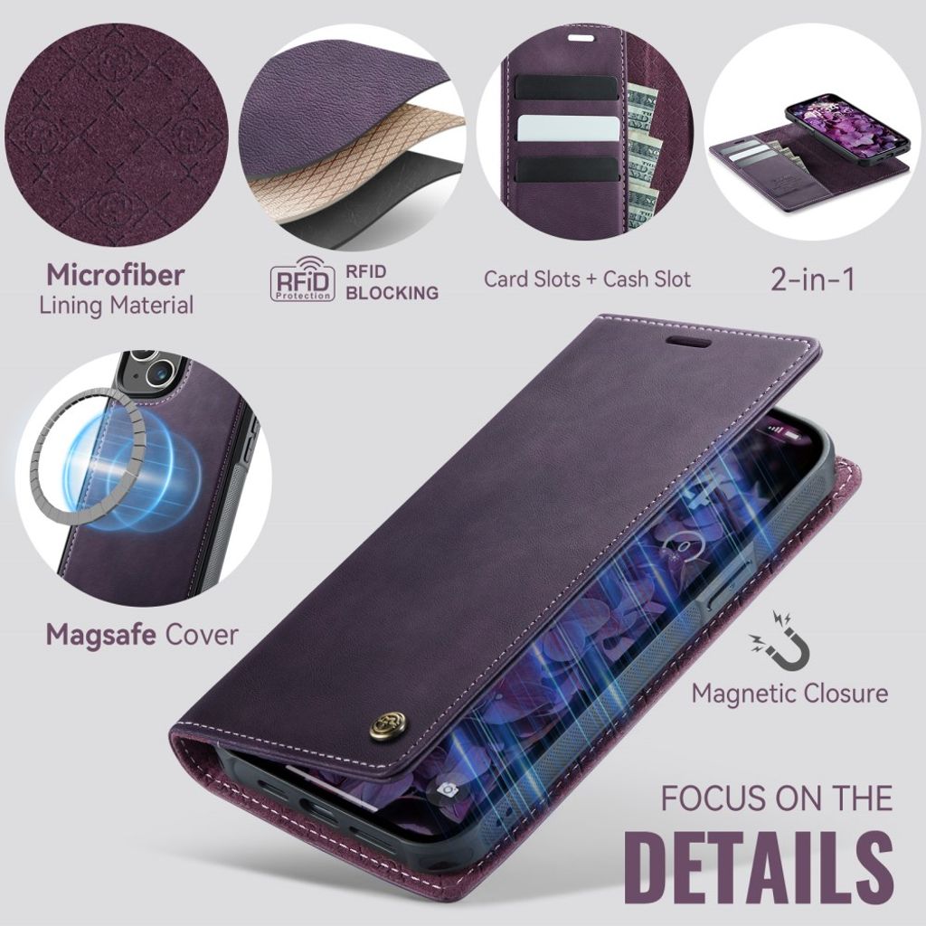 CaseMe iPhone 13 Fodral C49 Series Lila