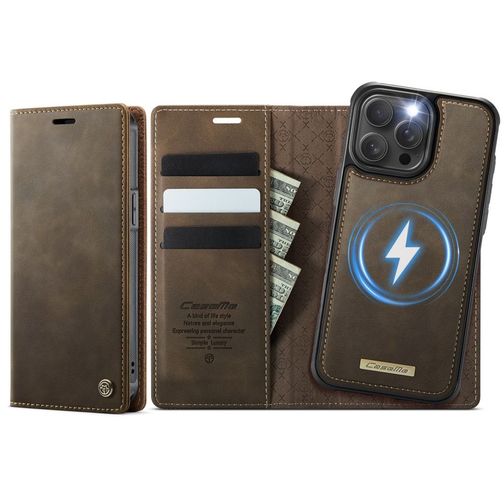 CaseMe iPhone 13 Pro Fodral C49 Series Brun