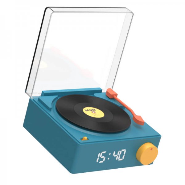 Mobility on Board Högtalare Väckarklocka Vinyl Retro Blå