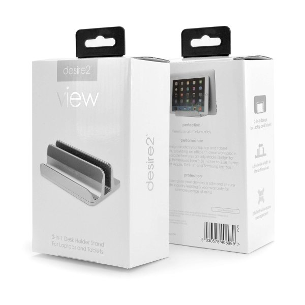 desire2 Dual Bordsställ för Tablet Mac/Ultrabooks Justerbar Aluminium