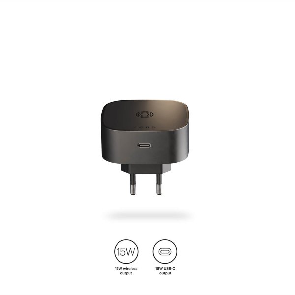 Zens Trådlös Laddare Väggadapter Qi2 MagSafe Svart