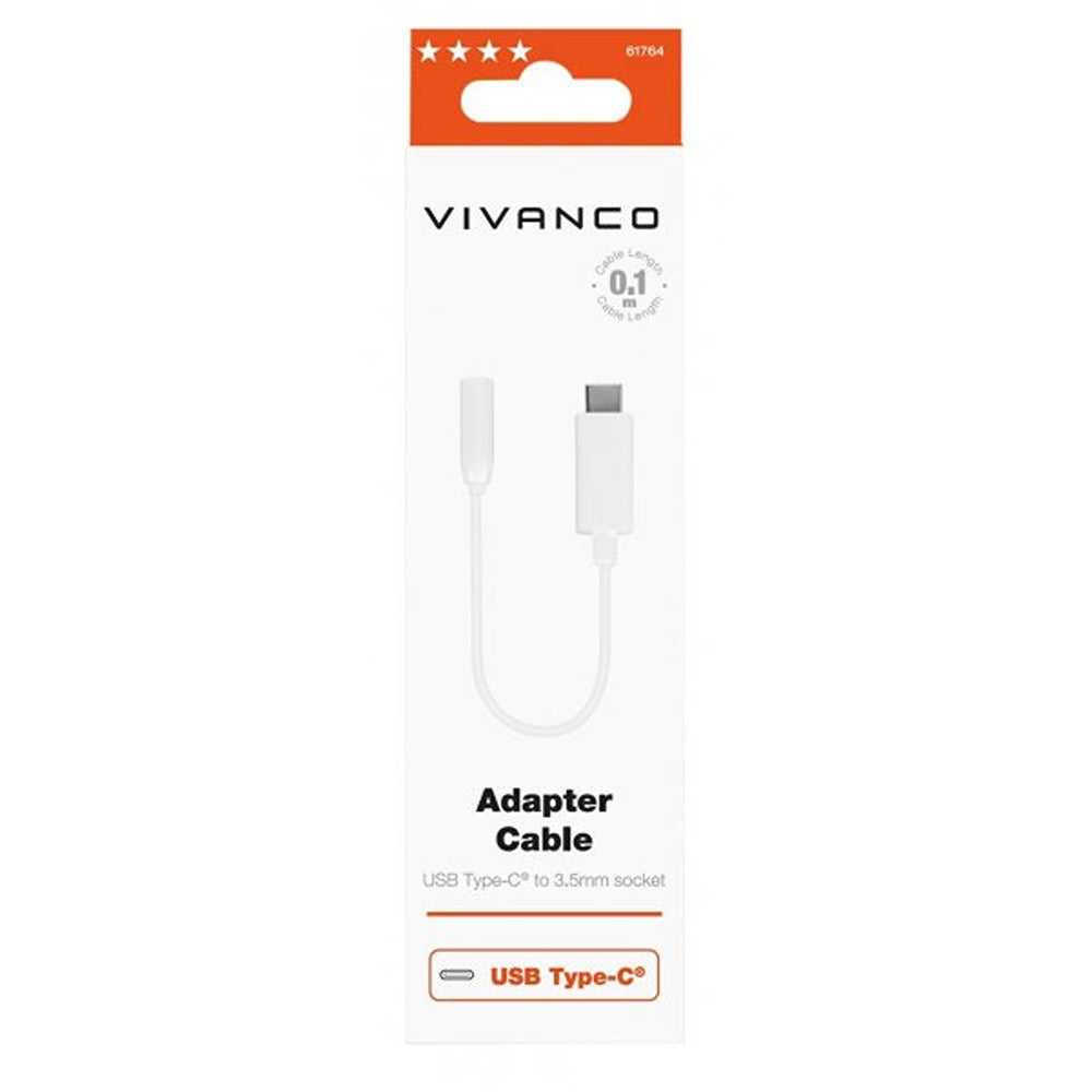 Vivanco Adapter USB Type-C till 3.5mm Vit