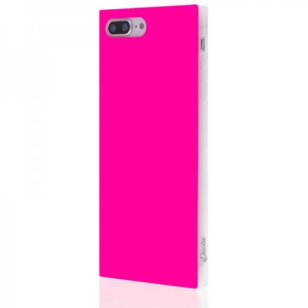 iDecoz iPhone 7 Plus/iPhone 8 Plus Skal Square Case Neon Rosa