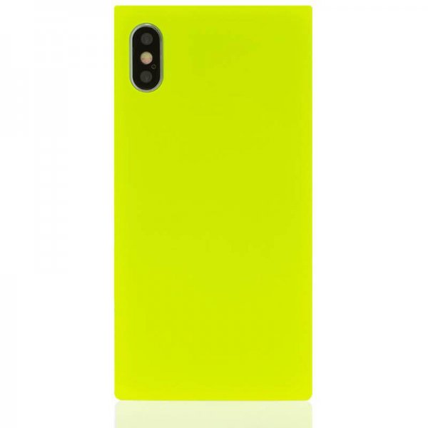 iDecoz iPhone X/Xs Skal Square Case Neon Gul