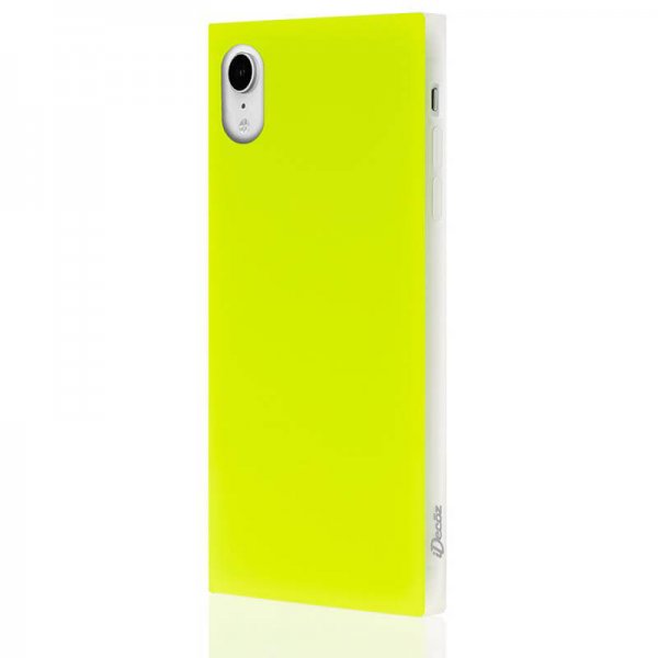iDecoz iPhone Xr Skal Square Case Neon Gul