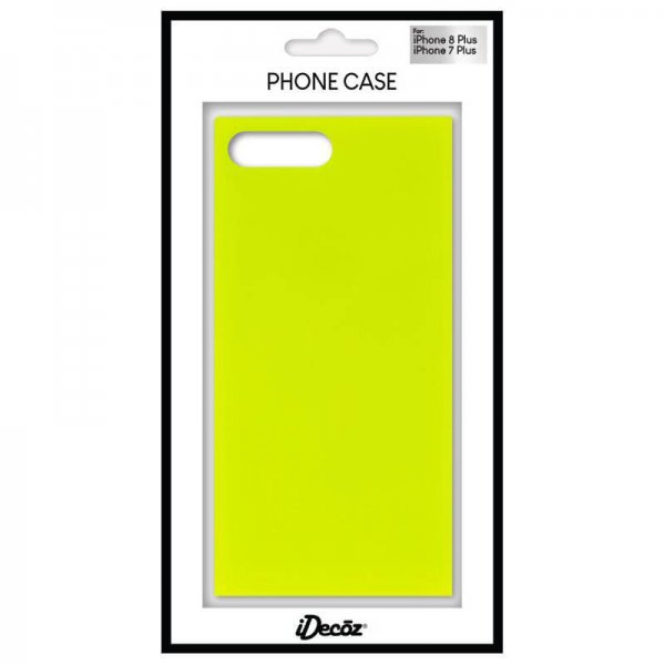 iDecoz iPhone 7 Plus/iPhone 8 Plus Skal Square Case Neon Gul