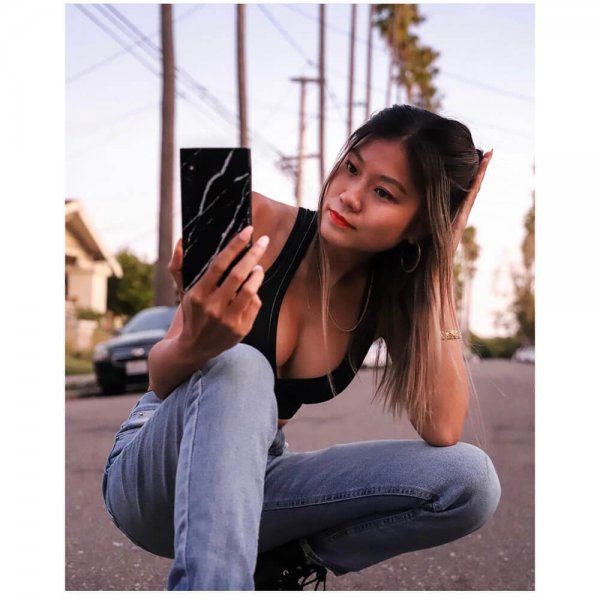 iDecoz iPhone Xr Skal Square Case Marble Svart