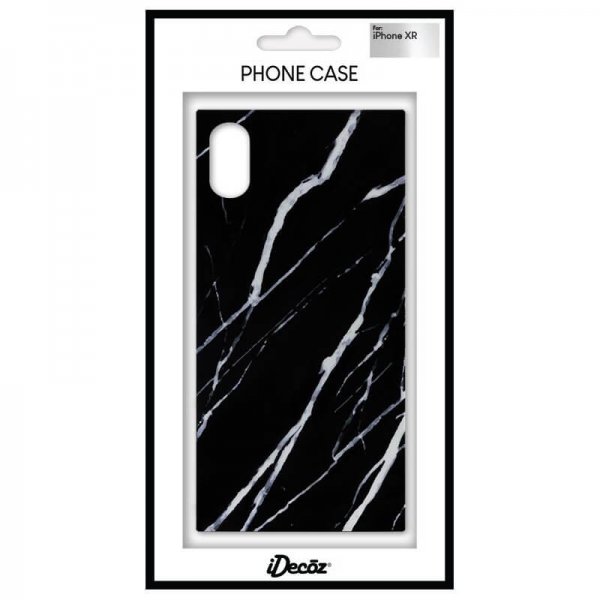 iDecoz iPhone Xr Skal Square Case Marble Svart