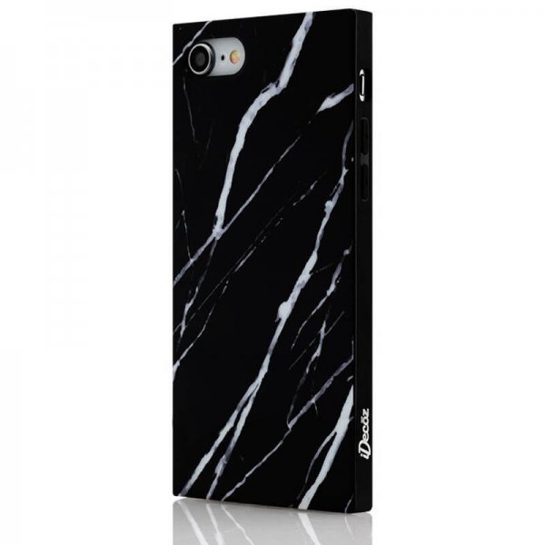 iDecoz iPhone 7/8/SE Skal Square Case Marble Svart