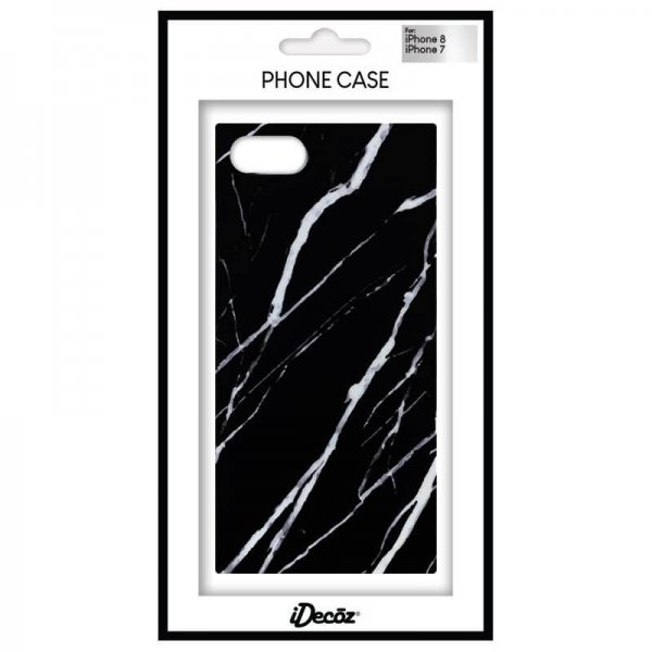 iDecoz iPhone 7/8/SE Skal Square Case Marble Svart