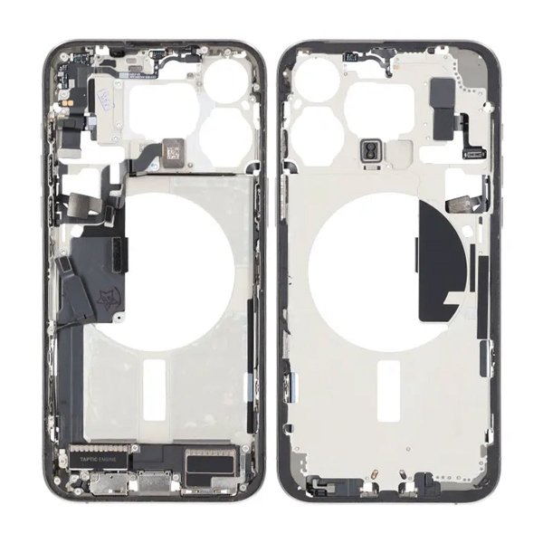 Mittenram med smådelar för iPhone 15 Pro Max - Naturlig Titan OEM