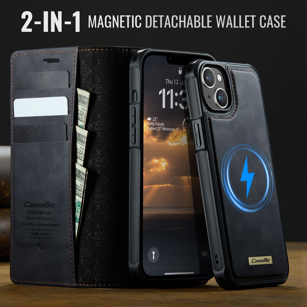 CaseMe iPhone 14 Plus/iPhone 15 Plus Fodral C49 Series Svart